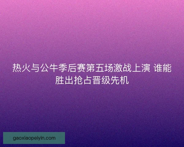 热火与公牛季后赛第五场激战上演 谁能胜出抢占晋级先机